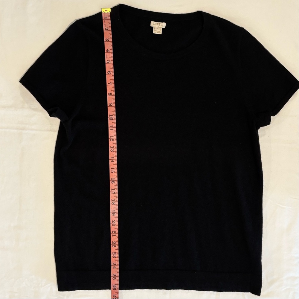 Merino Wool-Blend Black Blouse Top XL - Picture 5 of 7